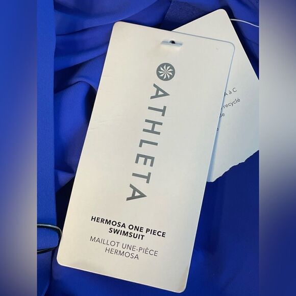 NWT Athleta Hermosa Cerulean Blue One Piece Swimsuit S - Picture 6 of 9